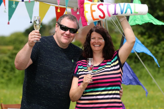 UK Lotto Millionaires on their way to Glastonbury