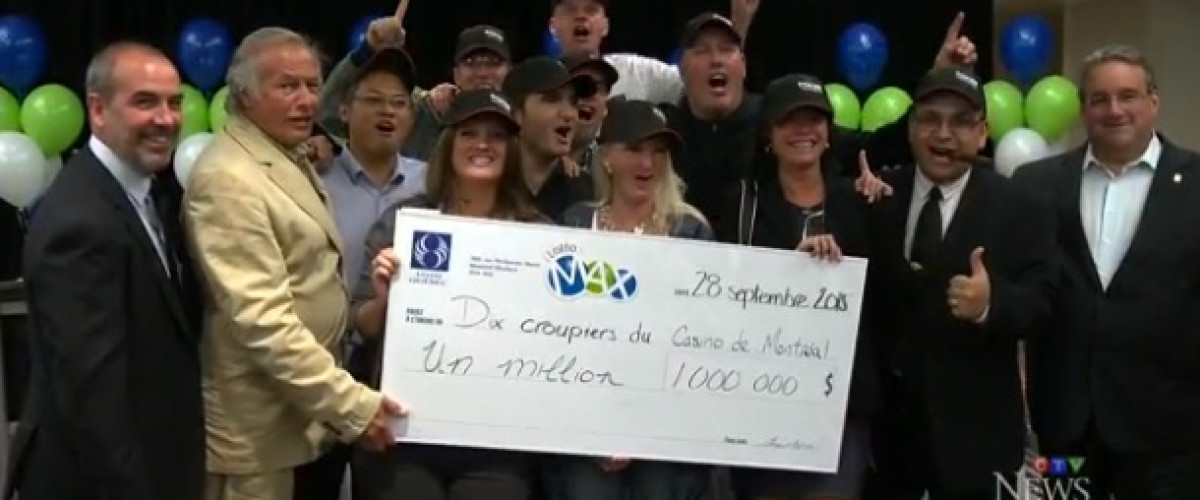 Croupier syndicate win $1 milllion on the Lotto Max in first draw they played