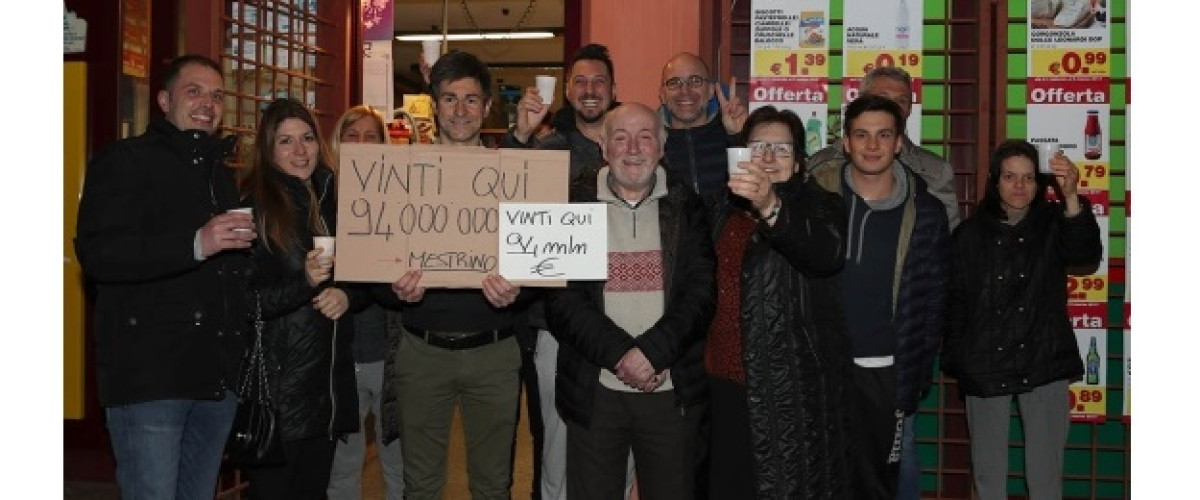 €93.72m SuperEnalotto winning ticket sold in Mestrino